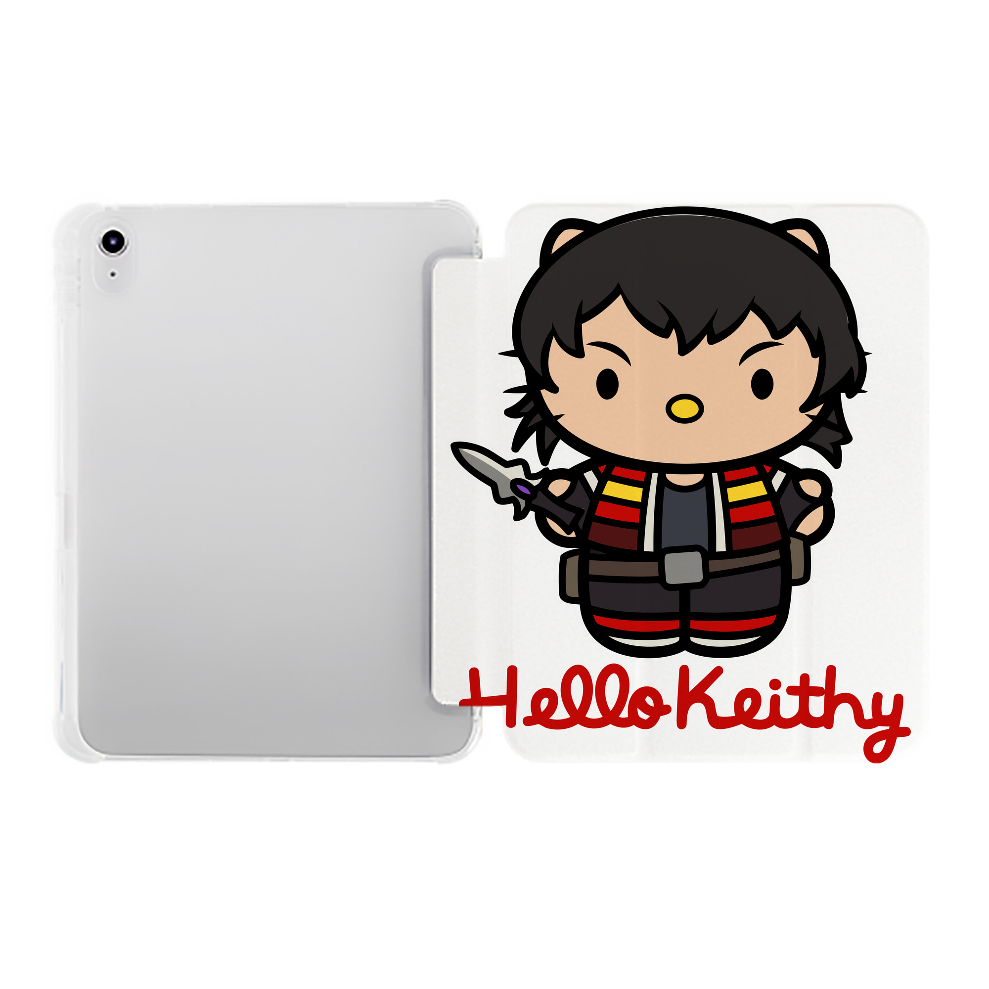 （画像用） Hello Kitty ハローキティ IPad ケース ペン収納付き 三つ折りスタンド PUレザー×シリコン 対応機種9.5/10.5/10.9インチ